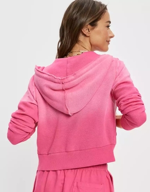 Sweat à Capuche American Eagle AE Sun Set Zip-Up Rose Clair Femme | XBU-56306447